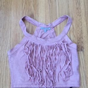 Velvet pink crop top